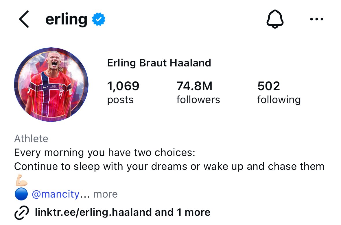 Priceless_MCI's tweet photo. Erling haaland is officially the most followed premier league player. https://t.co/ywEi9GbQy0
