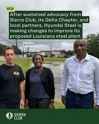 Lead_theCharge's tweet photo. Congratulations to communities in Louisiana who organized through the @SierraClub to pressure @Hyundai to swap polluting equipment for electric alternatives.

We still want to see Hyundai commit to using green hydrogen as soon as possible at their planned Louisiana steel mill, but this news shows that the company is beginning to listen to and engage with community concerns around air quality.

https://t.co/aQeGLShmWV