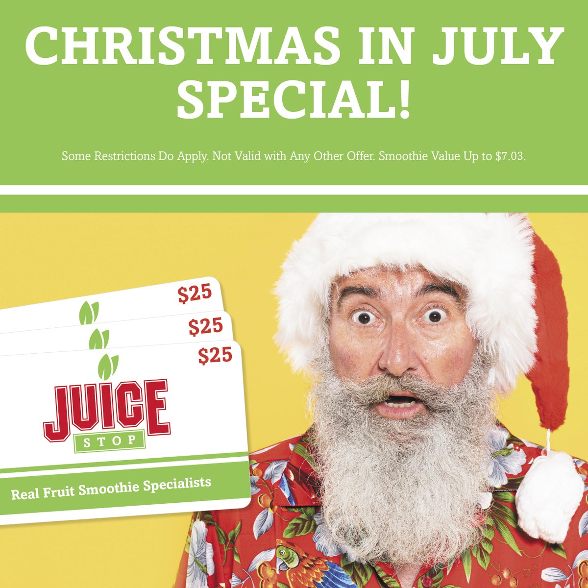 juicestopsf's tweet photo. Be sure to stock up on gifts cards thru July 31st, and you’ll get a FREE 24 OZ SMOOTHIE for every $25 gift card you purchase. #SiouxFalls https://t.co/fjAKOiCEQM https://t.co/AlHzEKLWNm