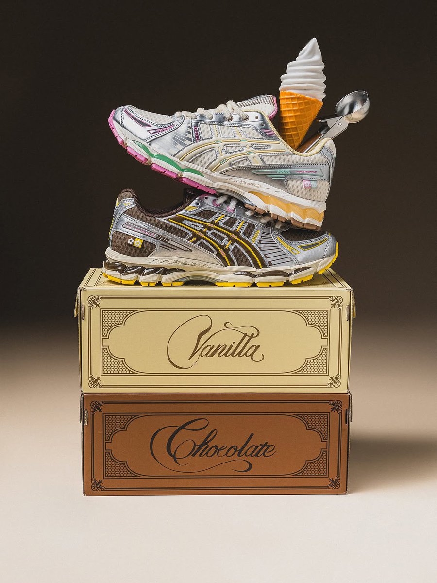 nicekicks's tweet photo. VANDYTHEPINK is dropping a new ASICS GEL-KAYANO 12.1 pack inspired Korea’s “aiseu-keki” frozen treats 🇰🇷🍦 @ad__sneaks https://t.co/Ga8cjUzXNN