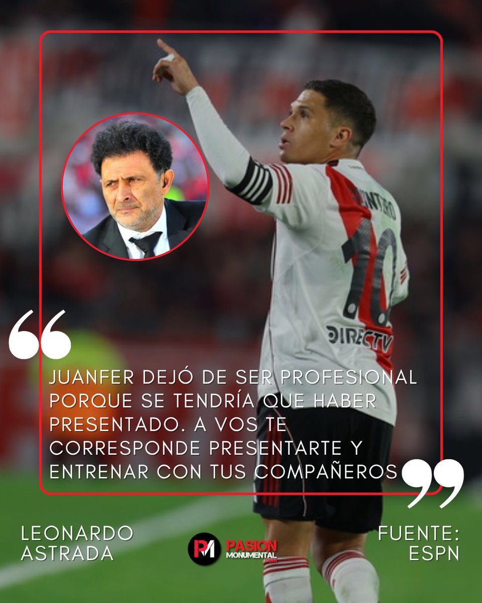 pmonumental's tweet photo. 👊🏻🎙️ La OPINIÓN de Astrada sobre los dichos de Quintero y su futuro en River https://t.co/DxIgcZK74v