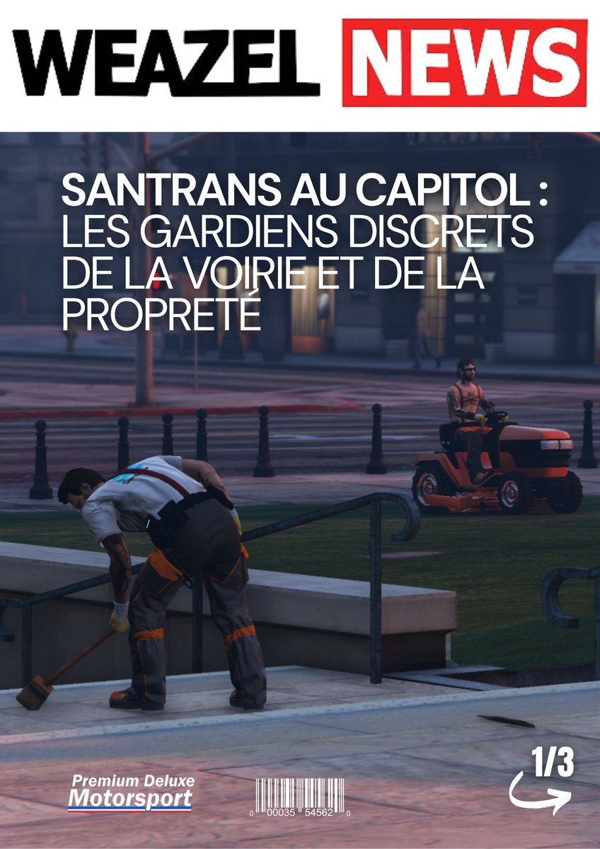 WZN_SA's tweet photo. SANTRANS AU CAPITOL : LES GARDIENS DISCRETS DE LA VOIRIE ET DE LA PROPRETE

#WeazelNews #Santrans #SanAndreas #Capitol #ServicePublic #Voirie #EspacesVerts #Terrain #Reportage #LosSantos | #GTA5RP #SADOJRP https://t.co/uisoZoa5uP