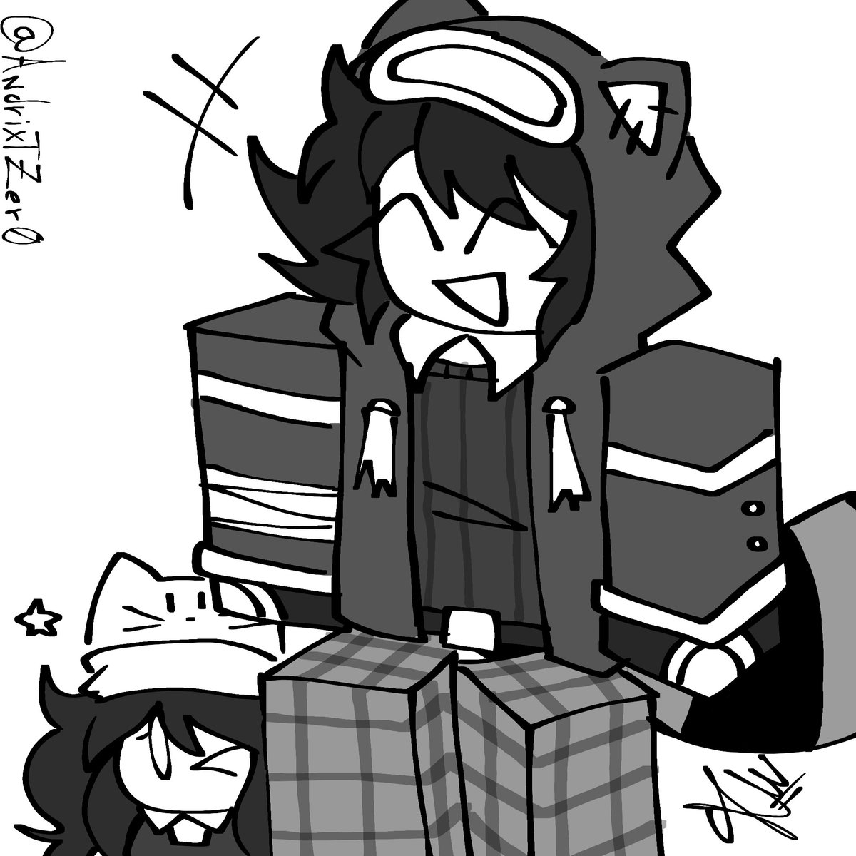 AndrixtZer0's tweet photo. Dibujo de mi OC estilo Roblox :D 
Perdón si me quedo medio deforme xd

#Oc #Waos https://t.co/WLdWIX4zdg