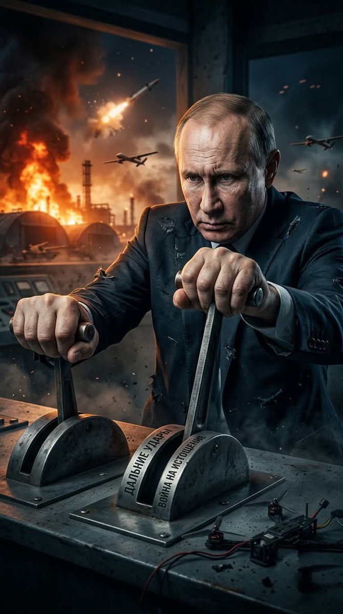MykhailoRohoza's tweet photo. Why Putin Is Terrified of Stopping Long-Range Strikes — Even Though He Desperately Needs To

At first glance, it seems like a complete paradox.

Logic suggests that the Kremlin would benefit from confining the war strictly to the front lines. No more strikes on oil refineries, no more burning airbases deep inside Russia, no more panic among Moscow's elite. Freeze the territory already seized and get a break from the drone war—a war Russia is clearly losing, as even the most hardline Z-bloggers now openly admit.

It would seem like an obvious deal to take.

But Putin refuses outright. And it's not because he's confident of victory. Quite the opposite.

1. A pause would be an admission of failure

For years, Kremlin propaganda has told Russians that "victory is inevitable" and "everything is going according to plan." Halting long-range strikes would send a clear message to the Russian public: the plan failed, the objectives were not achieved, and Russia is hopelessly bogged down. For a regime built on the myth of infallibility, that kind of honesty would be politically fatal.

2. He has no other leverage left

On the battlefield, the war has become a bloody stalemate. If the Kremlin loses its missiles and long-range Shahed drone attacks, Putin is left with almost no means of exerting pressure. He cannot break through Ukraine's defenses on the ground, so he resorts to terror—destroying energy infrastructure, damaging ports, and targeting civilians far from the front.

3. The trap of a dictator's ego

Accepting a deal to halt long-range strikes would amount to publicly admitting:

"Ukrainian drones have inflicted so much damage on our oil industry and military aviation that we're asking for mercy in the air."

It would also mean acknowledging that oil refineries from Omsk to Tatarstan are burning because Russia's air defenses cannot cope. For the carefully cultivated image of Putin as an untouchable strongman, that would be devastating.

4. Fear that Kyiv would use the pause more effectively

The Kremlin still believes its missile and drone attacks inflict greater damage on Ukraine than Ukrainian long-range drones inflict on Russia's economy. Putin fears that if both sides stop long-range strikes, Ukraine will spend the next few months strengthening its air defenses, mass-producing thousands of new drones, and rebuilding its logistics without constant disruption.

5. He doesn't want territory—he wants all of Ukraine

Freezing the conflict along the current front lines while securing Russia's rear would leave Ukraine alive, angry, rearming, and moving ever closer to the West. For Putin, that is not victory—it is a strategic defeat. His obsession is not a handful of ruined villages near Pokrovsk, but the complete capitulation of Kyiv.

So the Kremlin finds itself trapped.

Even while losing the technological drone war deep behind the front lines, it cannot afford to leave it. Without that campaign, the regime would be left virtually powerless.

This is not the strategy of a strong state.

It is the panic of a regime that has cornered itself and is terrified of losing control.

The only remaining question is:

How much longer can Russia's economy sustain this costly and ultimately futile cycle?
