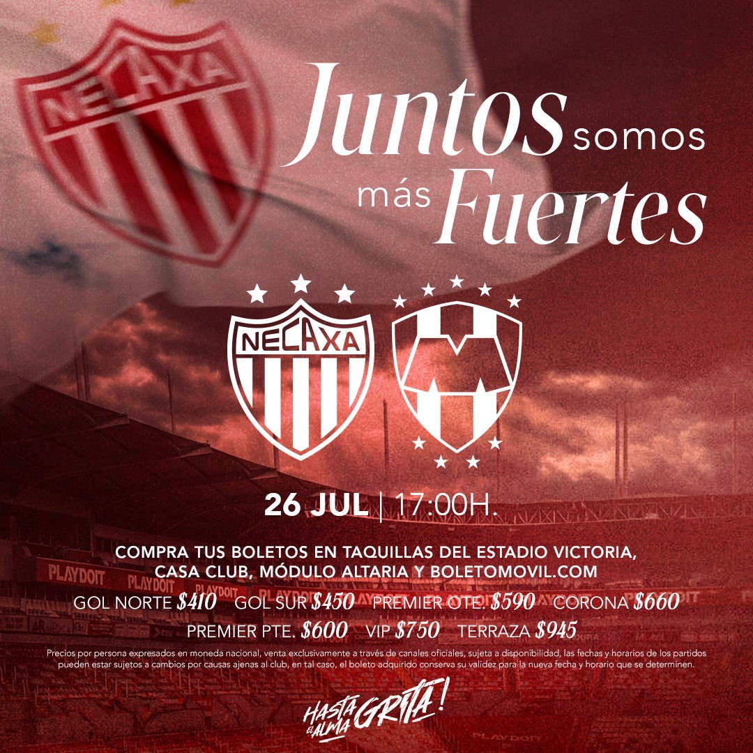 TacticoClub's tweet photo. 🇮🇩 ¡Juntos con @ClubNecaxa rumbo a la Jornada 2! 🇦🇹
#NECvsMTY:🎫👉 https://t.co/BbyrOHFjuh

@SomosLJA https://t.co/9axO6x7P3K