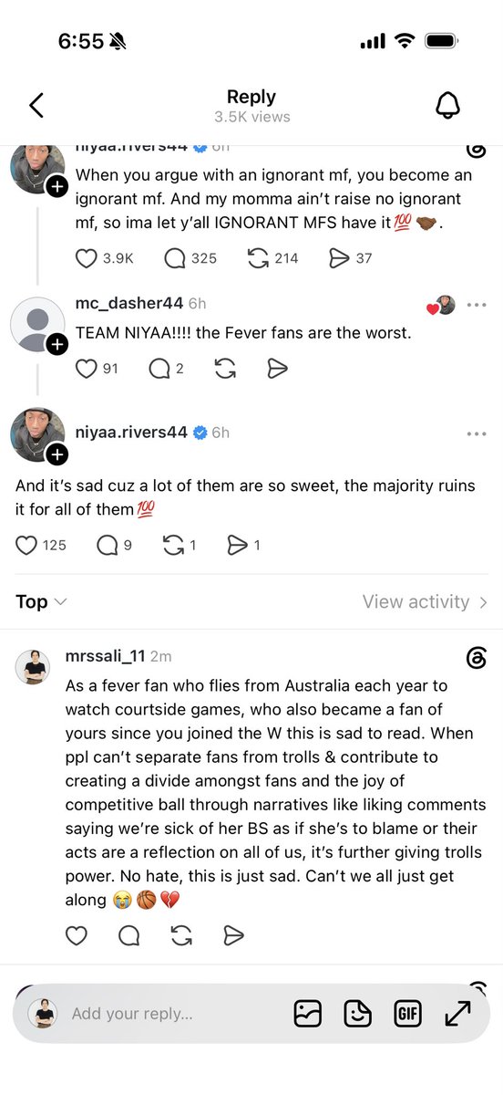 salisthoughts's tweet photo. If the @WNBA @TheWNBPA are serious about protecting players and the league then the need to control player behaviour on social media. Engagement from any player with fans that contribute to negative narratives is exactly what fuels the flames of hate. It’s really not that hard. Put a social media policy in place.  @AmberLCox