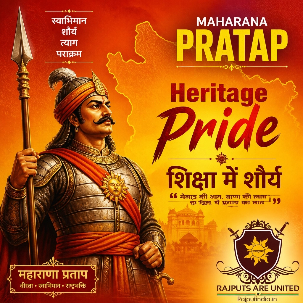 rajputsindia's tweet photo. 🚩 जय राजपूताना! 🚩
गौरवपूर्ण क्षण! 🚩 महाराणा प्रताप का शौर्य अब MP के स्कूल पाठ्यक्रम में। 📖
Connecting our youth with their roots of courage. 
Strengthening community pride and business trust at https://t.co/2nMixqhtoA. 🚩
#RajputanaPride https://t.co/5LImp7T0eI