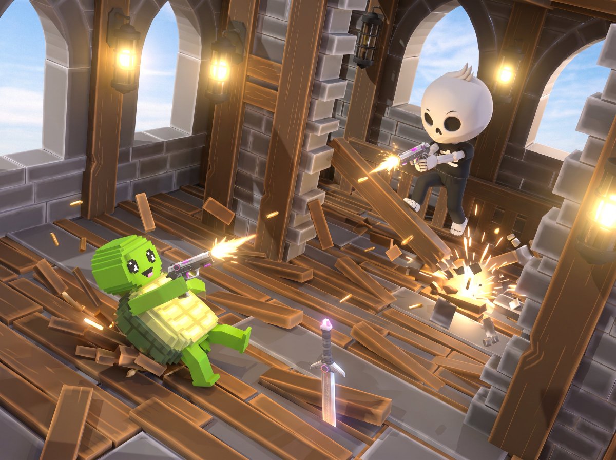 niftyisland's tweet photo. Every Friday at 11AM ET we run a competitive event in our game. Deathmatches, footraces, one winner.

Anyone can show up. Most people don't know that.

featuring @TurtlezDotFun and @SkeleFrenz https://t.co/g6MN70PKGG