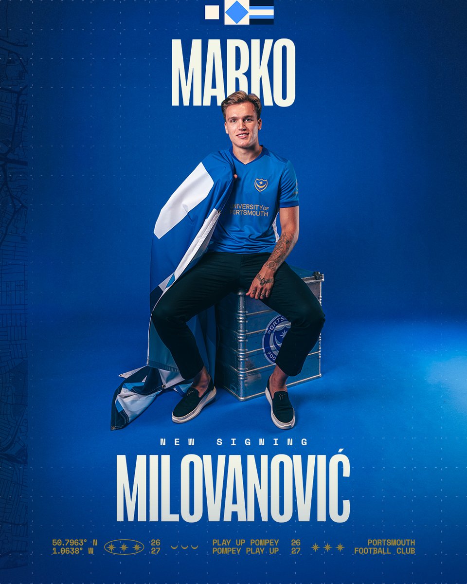 Pompey's tweet photo. Marko Milovanović is BLUE. 🔵🇷🇸 https://t.co/092LVtMZ8X