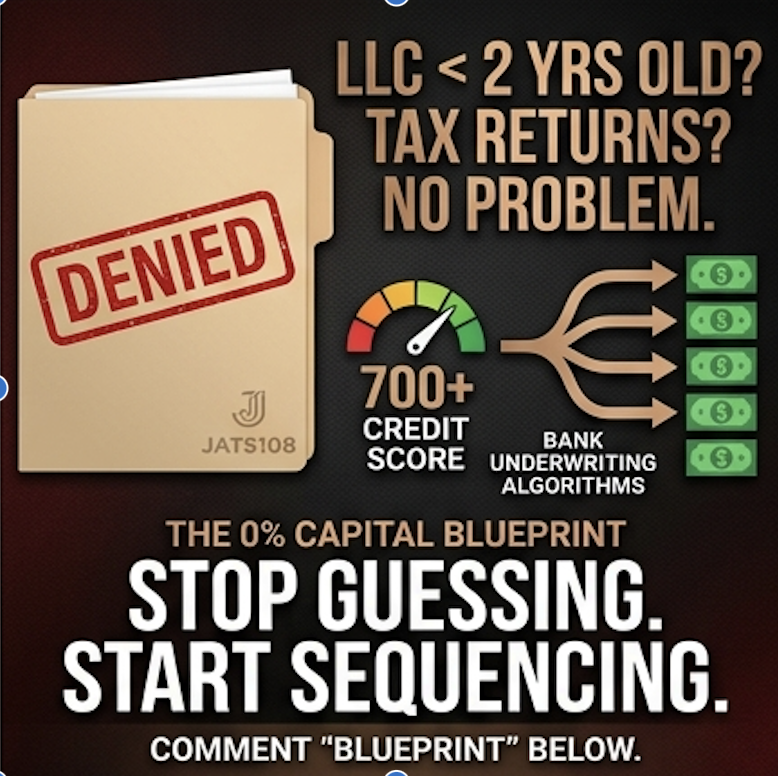 Jats108's tweet photo. How to unlock $50k–$150k in 0% business credit for an LLC under 2 years old (without tax returns or revenue checks):

A quick masterclass on Bank Sequencing 🧵👇 https://t.co/yRbMuWDvRL