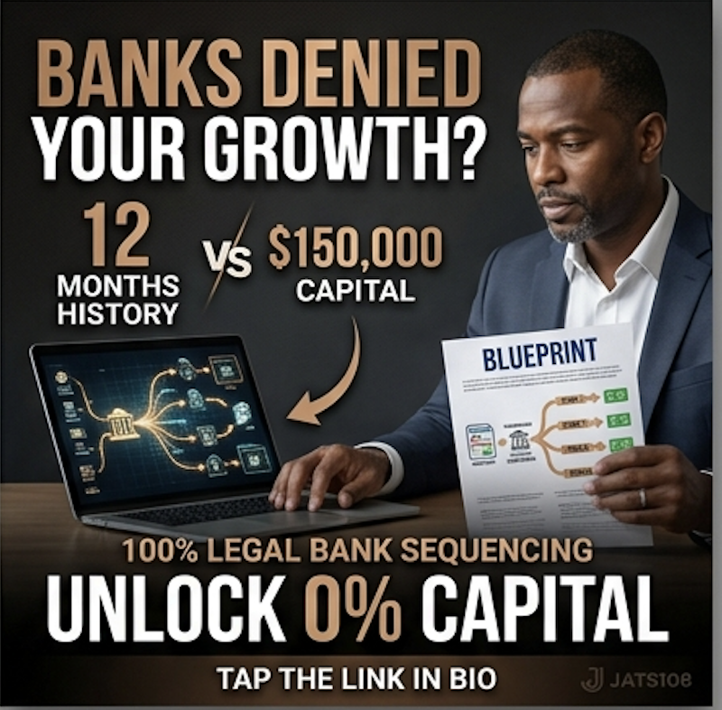 Jats108's tweet photo. At jats108funding, we do forensic credit audits to map out your exact application order—giving you a Custom 0% Capital Blueprint.

Ready to stop guessing and start sequencing?

Comment "BLUEPRINT" below or DM me directly to see if your profile qualifies! 🚀 https://t.co/6FcZCgVjDJ