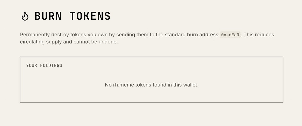 RH_MEME1's tweet photo. To every dev planning to launch the next runner on https://t.co/WIGqx8Sd4I:

We’ve built a native token burn system directly into the platform.

Need to burn your dev supply? You don’t have to leave the website or send tokens manually.

Simply visit https://t.co/UENmCw6YZG, view all the tokens you hold from launches on our platform, select the token and amount you want to burn, and your supply will be permanently incinerated within seconds.

No complicated steps.
No external tools.
No leaving the platform.
Launch. Stream. Share fees. Burn supply.
We are different.
We are https://t.co/WIGqx8Sd4I.