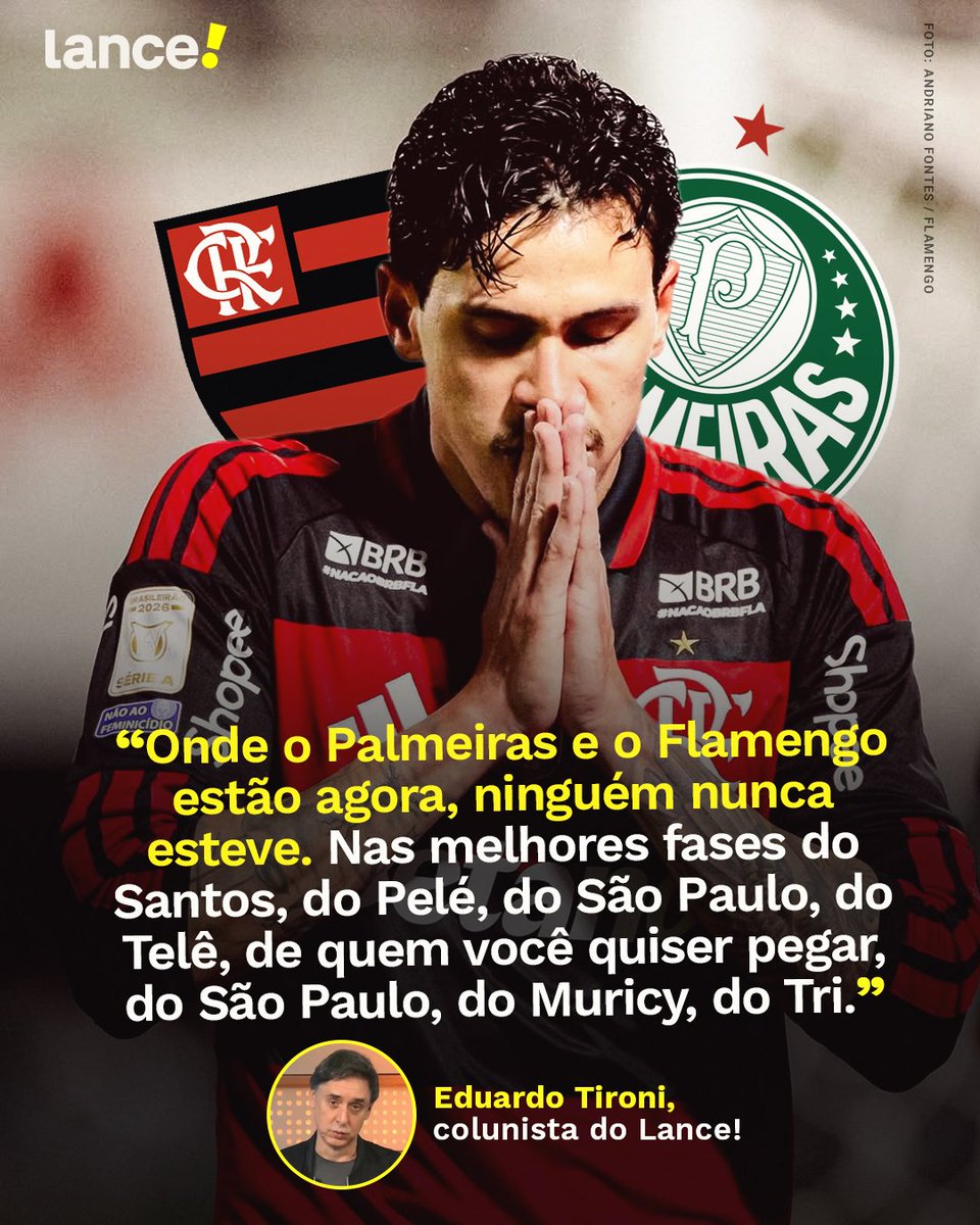 lancenet's tweet photo. "NINGUÉM NUNCA ESTEVE" 🗣️🟢⚫🔴
Durante o programa da UOL, Eduardo Tironi comentou sobre os campeonatos de Palmeiras e Flamengo e disse que os rivais estão na melhor fase, chegando a comparar com equipes clássicas!
Concorda com ele, torcedor?
#redes6 #LanceInforma https://t.co/0uk03oOSUX