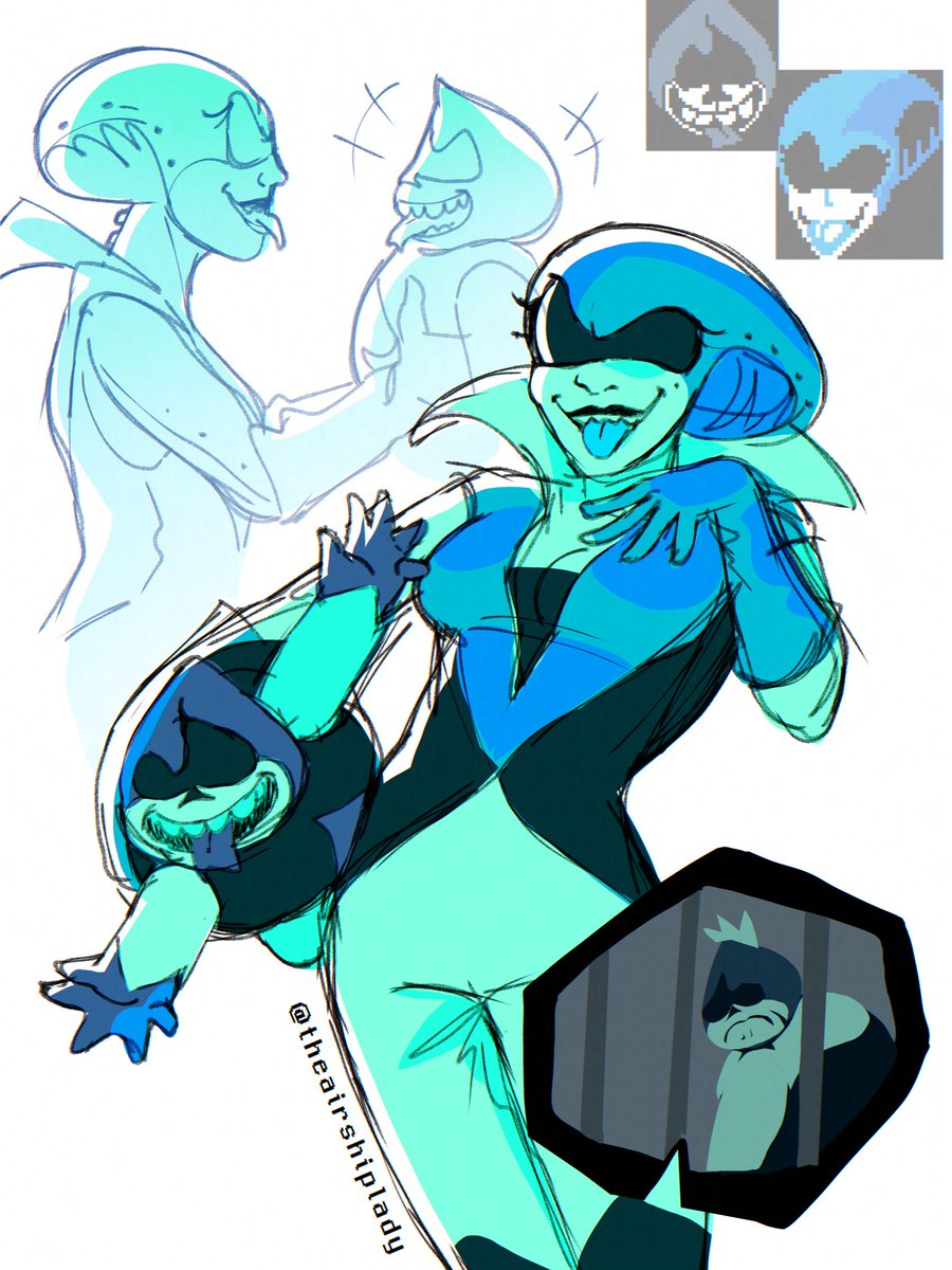 theairshiplady's tweet photo. Let's make the evil face with girl-papa 
#deltarune https://t.co/QmhPShEaNy