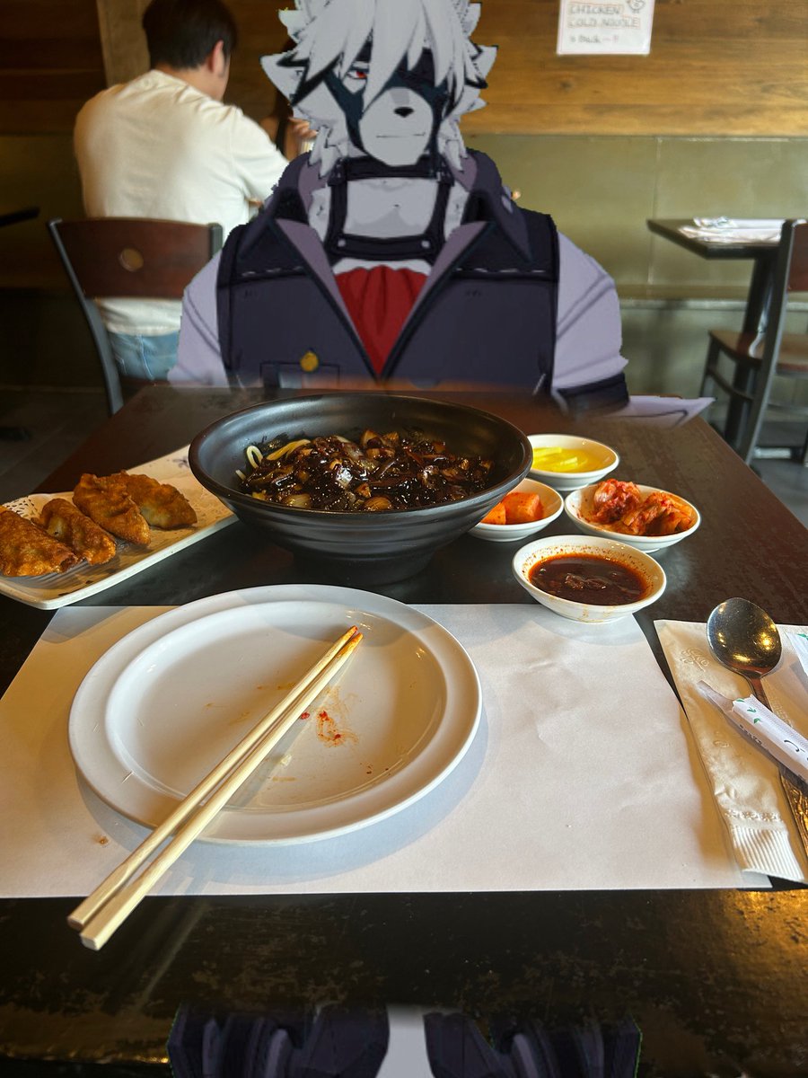 quoccakes's tweet photo. Hrggg im so lonely… o-oh! H-hi von lycaon.. of course you can have some of my jajangmyeon! Heh.. I’m so glad i have you https://t.co/XSYdBSarQe