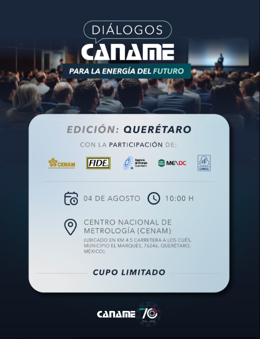 fidemx's tweet photo. ⚡ La energía del futuro llega a Querétaro
CANAME, en colaboración con el Centro Nacional de Metrología (@CENAM_Mexico), la Agencia de Energía del Estado de Querétaro, la Asociación Mexicana de Data Centers #MEXDC, el Colegio de Ingenieros Mecánicos y Electricistas del Estado de Querétaro @CIMEQH y el FIDE, te invitan a participar en los #DiálogosCANAME para la Energía del Futuro.
Este encuentro será un espacio para compartir perspectivas, propuestas y soluciones que impulsen la eficiencia energética, la innovación y la infraestructura estratégica que México necesita para avanzar hacia un futuro más sostenible.
📅 4 de agosto de 2026
🕙 10:00 h
📍 Centro Nacional de Metrología, CENAM, Querétaro
🔗 Regístrate aquí: https://t.co/aoc7hJ8Wrf
Sé parte de la conversación y contribuye a construir la energía del futuro.
Cupo limitado.
#FIDE @canamemx#DiálogosCANAME #EnergíaDelFuturo #Querétaro #SectorEléctrico #EficienciaEnergética #TransiciónEnergética #Innovación #Energía