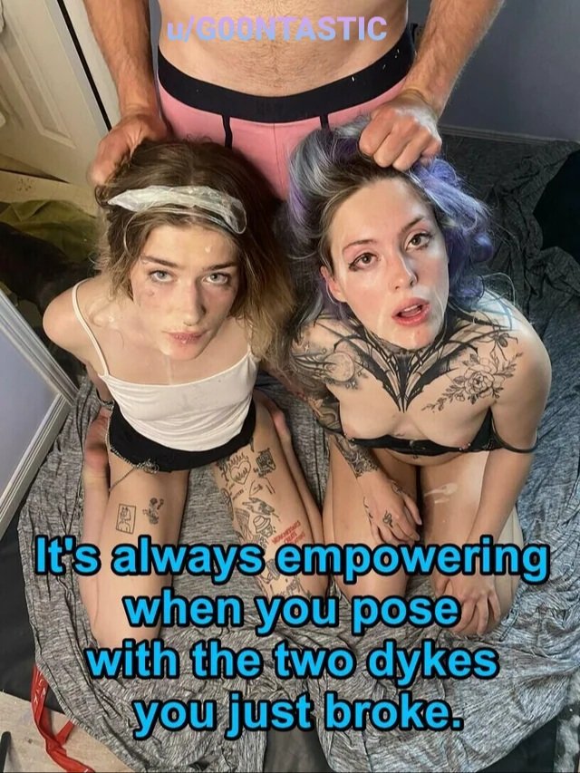 GOONTASTIC_fuel's tweet photo. Nothing is better than turning dumb #dykes into cock-hungry fucktoys, this is your place in life now bitches!
#degrading #kink #goon #caption #goonette #daddy #dom #sub #femalefriendly #nsfwtwtًً #captions https://t.co/IQSgswTDcN