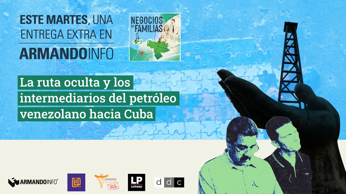 ArmandoInfo's tweet photo. 📣 Este martes:
#EntregaExtra de #NegociosDeFamilias
📍Una investigación colaborativa de @ArmandoInfo, @CLIP_AmericaLat, @NoMasGuiso, @prensacom y
@diariodecuba https://t.co/us7x7iR6a3