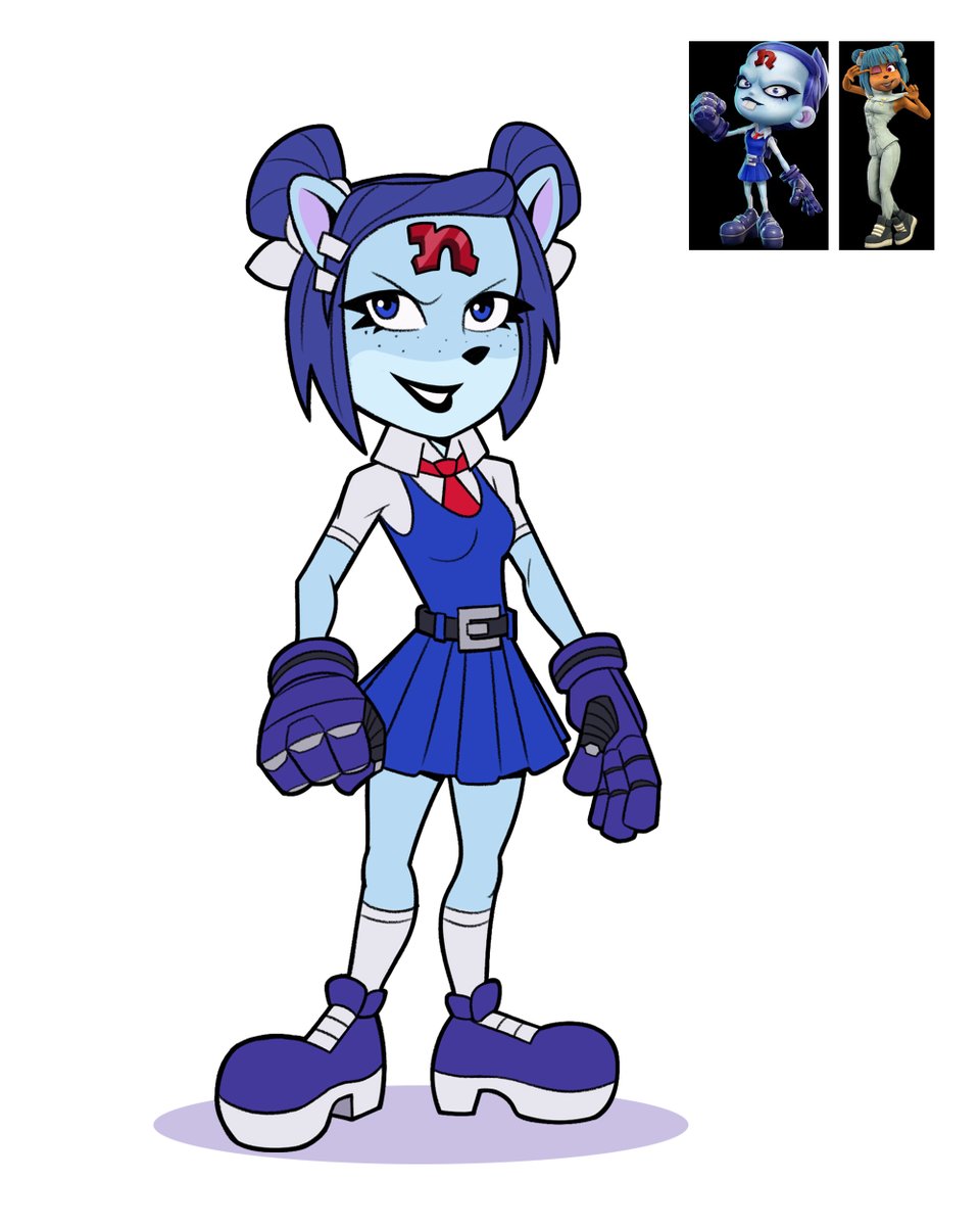 IsacMirandaart's tweet photo. I mixed the designs of Nina Cortex and Megumi.
What name for her? Maybe Nigumi.

#crashbandicoot https://t.co/43c81tIjAm
