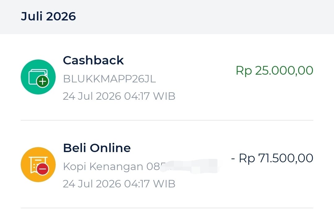 gyanenkala's tweet photo. info promo:
- daftar pake nomor baru, kalo kalian ada nomor lama, jgn lupa kalian invite ke nomor baru biar dapet promo b1g1
- pas udh nanti dapet promo 40% potongan maks 45k
- pas bayar pake blu kode BLUKKMAPPBD26 nanti dapet cashback 25k

total pokonya 3 large ga nyampe 50k ♡ https://t.co/w5p01zWr7R