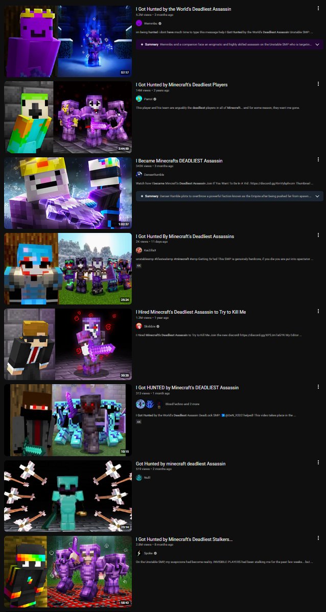 thehorizon2b2t's tweet photo. Minecraft's deadliest assassin must be quite busy https://t.co/emEEnVa5pM