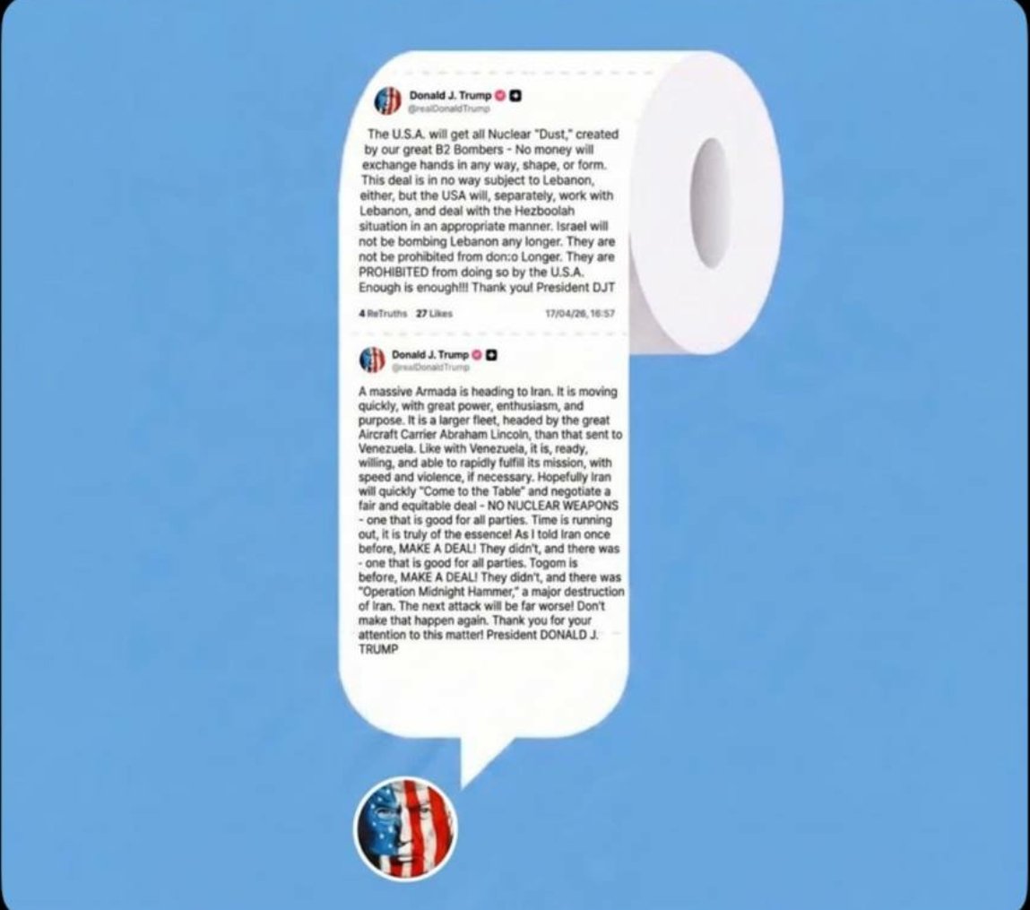 AhmadRami80's tweet photo. If there is no toilet paper, 
then the nonsense of this man, the scumbag 
(MOLESTER, children killer Trumpshit) is enough. https://t.co/T6tNPBe5dH
