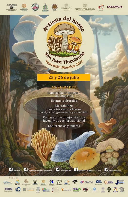 uaemorelos's tweet photo. La Universidad Autónoma del Estado de Morelos invita a la comunidad universitaria y al público en general a disfrutar de la 4.ª Fiesta del Hongo, un espacio para conocer la riqueza biológica, cultural y gastronómica de los hongos.
#UAEM #CIB #FiestaDelHongo #Tepoztlán https://t.co/NMn0gKlYKH