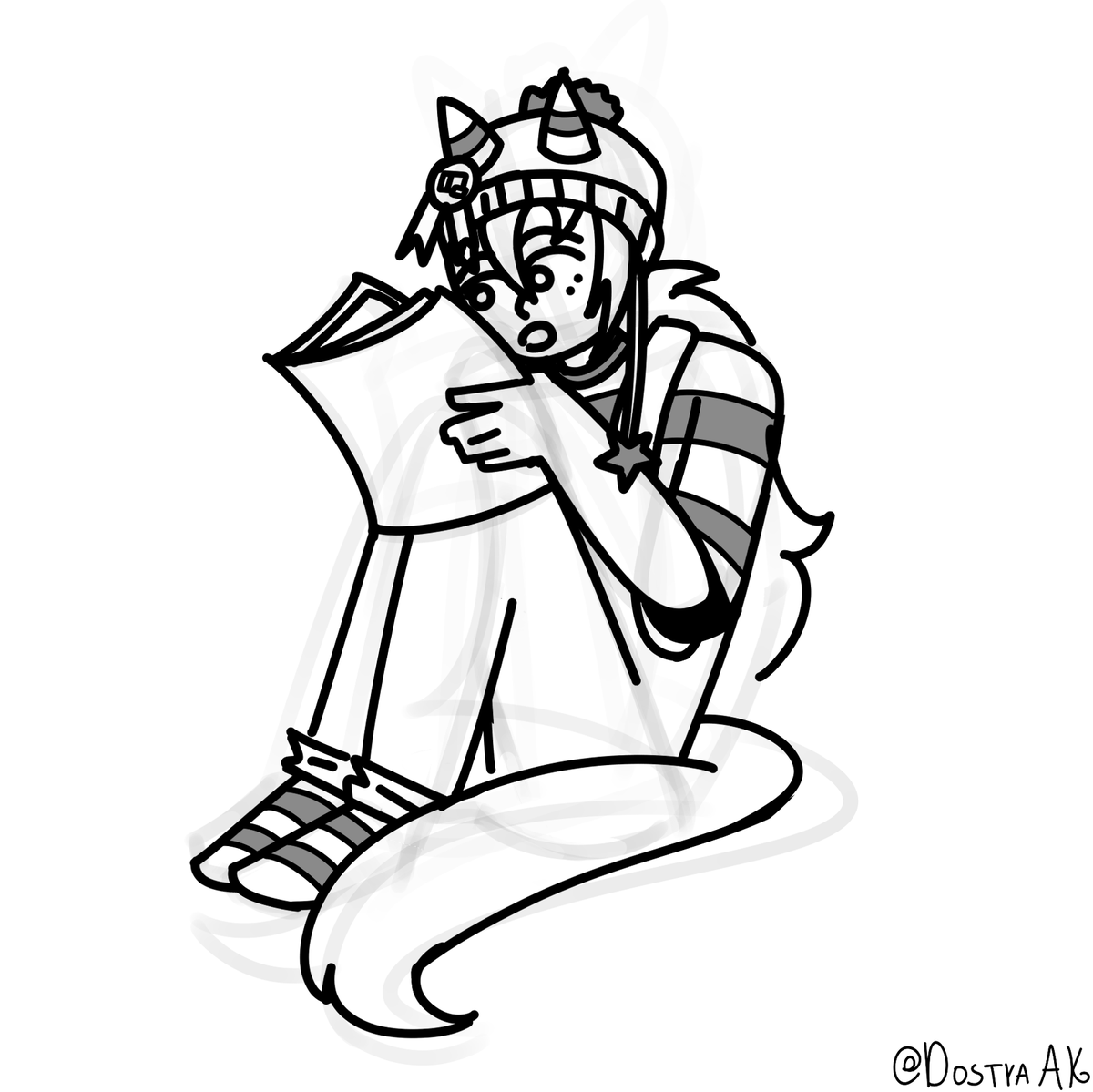 DostyaAK's tweet photo. Day ONE of daily/occasionally drawing Samson Big until CyGames gives us any kind of news about her
(Super inspired by @/CicadaDust and their daily Shinko Windy series, you guys should go check it out :D)

#1 Samson Big - Reading! https://t.co/MyUZAZIBMk