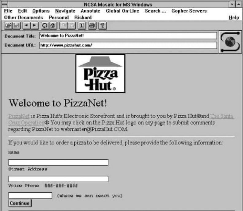 OldInternetFeel's tweet photo. PizzaNet in 1994. This was the first time you could order something online https://t.co/YXrILusgDw