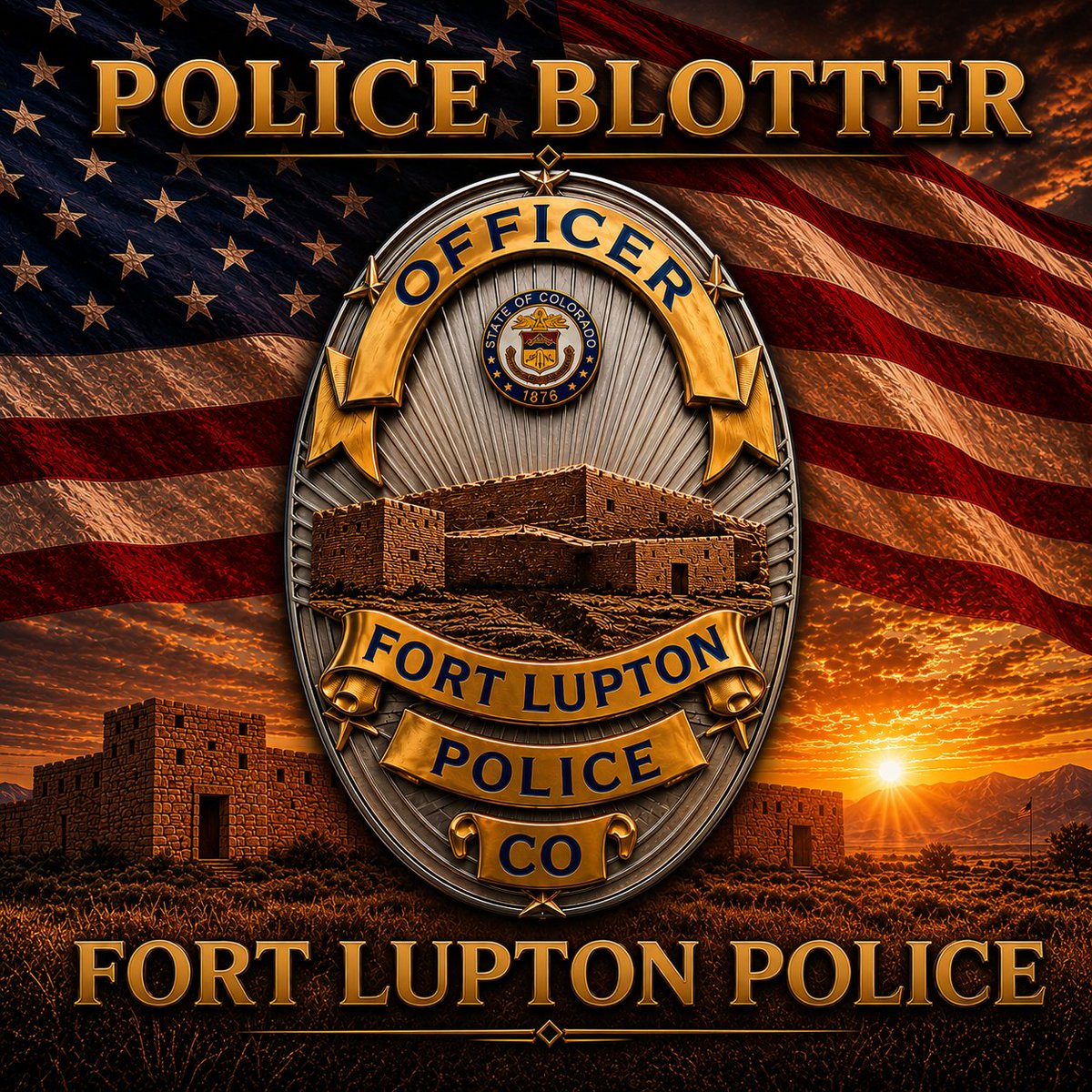 FortLuptonPD's tweet photo. Click on the link to view the Fort Lupton Police Blotter from July 11, 2026 to July 17, 2026:  https://t.co/6nZzeQrYPS https://t.co/30HBkBUSJZ