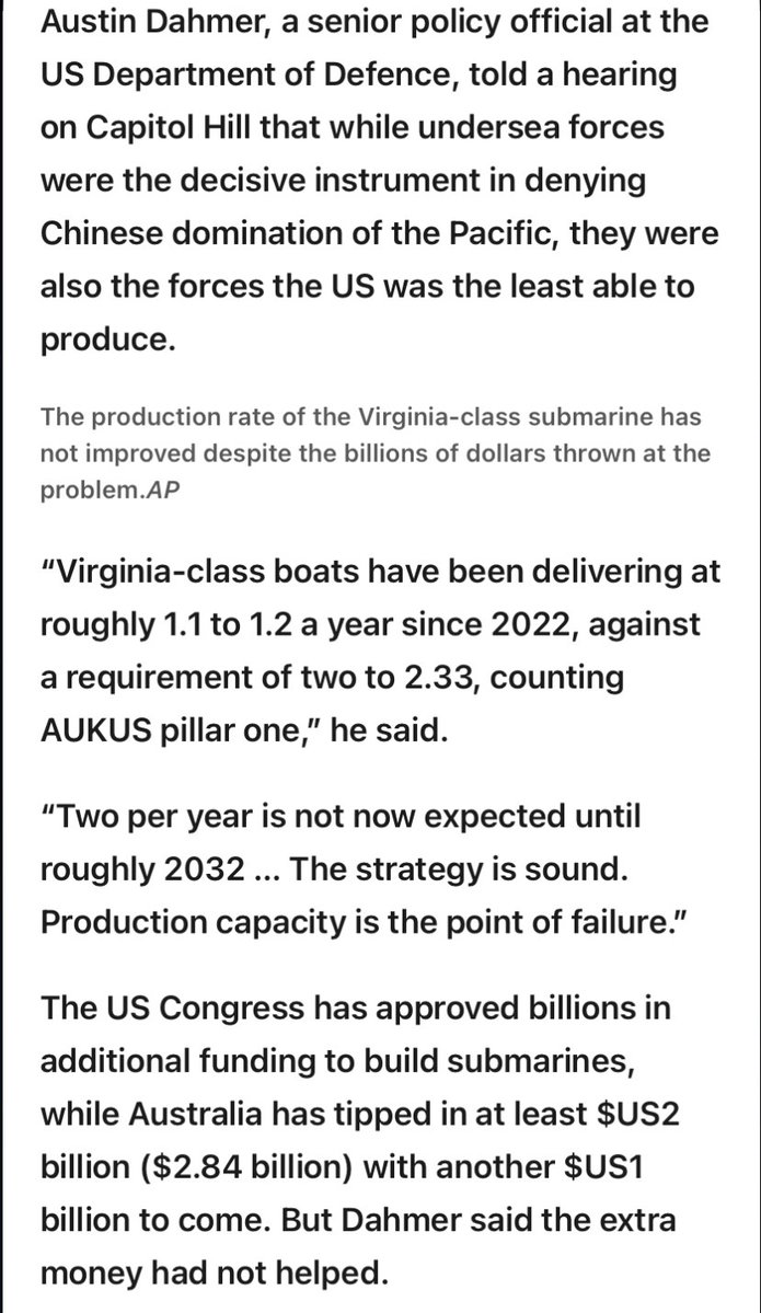 DougCameron51's tweet photo. Marles refuses to face up to reality on the crazy AUKUS deal. Denialism won’t work. Refusing to debate won’t work. Ignoring the facts won’t work. Labelling opponents as “appeasers” won’t work. Shovelling $Bs of our money into a failing and flawed AUKUS disaster won’t work. https://t.co/43iHA5wUti