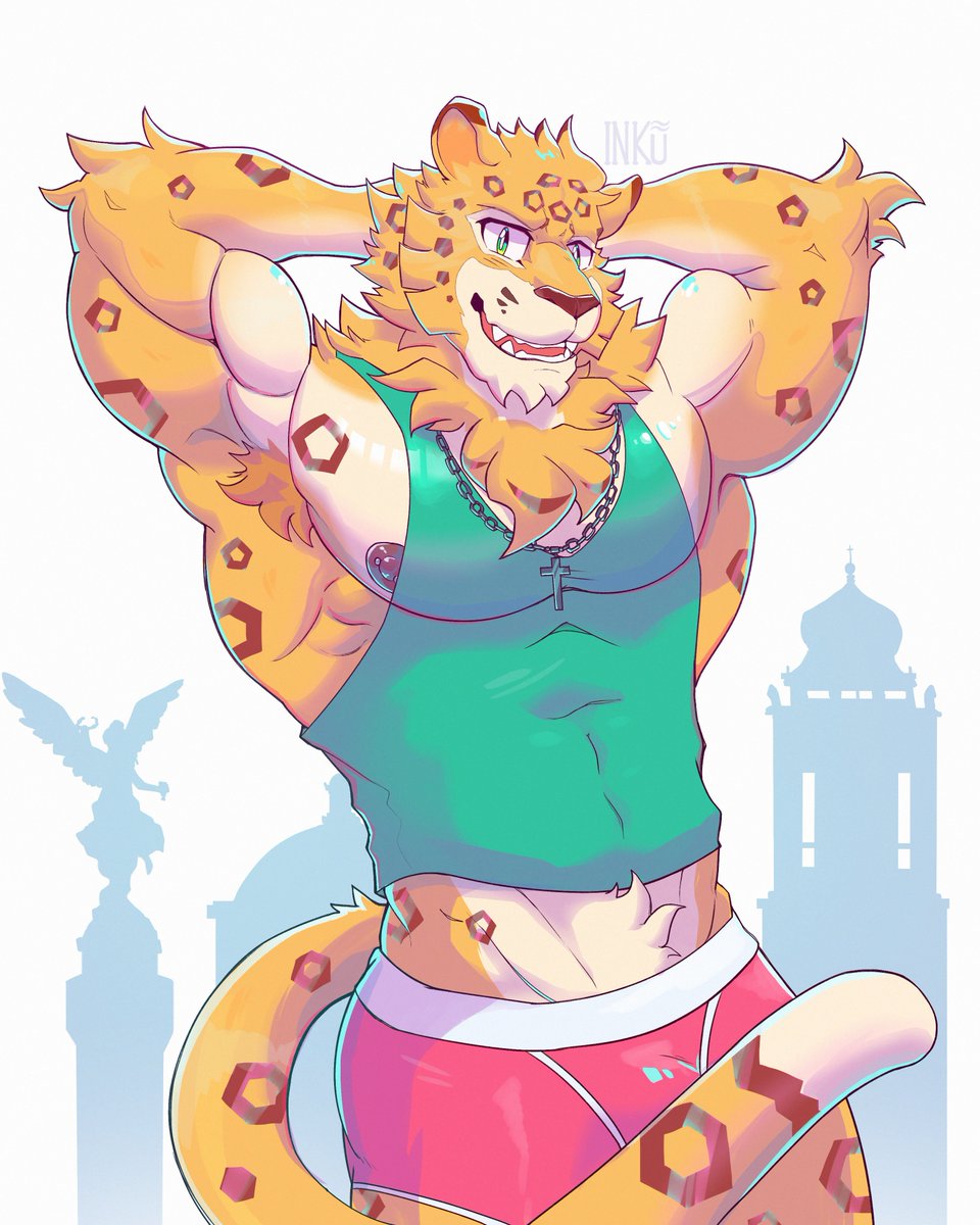 INKU_D_Ocean's tweet photo. Zayu: "I've had a lot of free time lately, do u want to do something, cariño?" 🐯💚
#worldcup #zayu #furry https://t.co/yyimiOL8wu