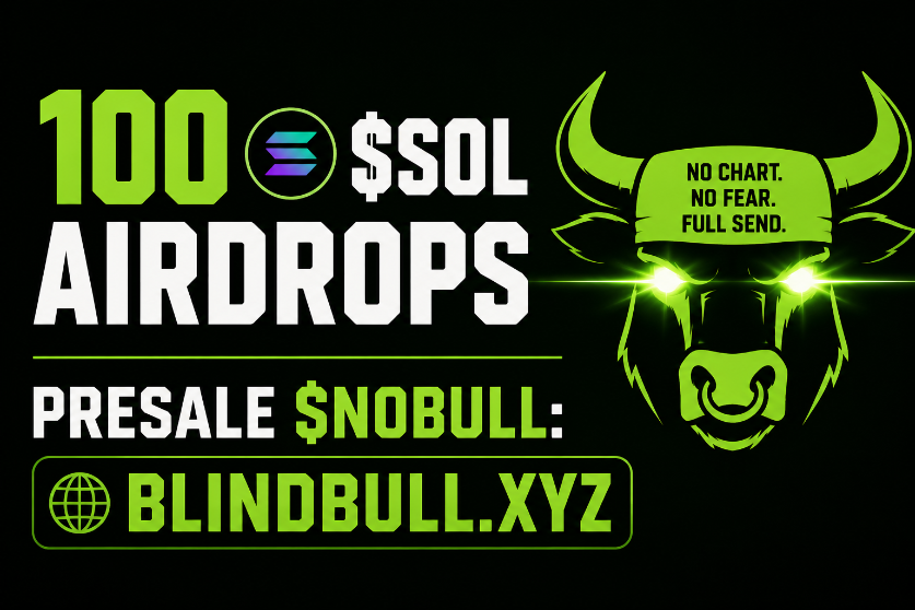 BlindBullNoBull's tweet photo. 100 $SOL Airdrops 

Follow US
 
Retweet Pinned Post

Presale $NOBULL - https://t.co/Vp5huvebCG https://t.co/vIamVaoOUt