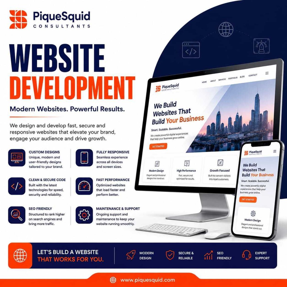 PiqueSquid's tweet photo. 🚀 Your website should do more than exist—it should grow your business.

We build fast, secure, responsive &amp; SEO-friendly websites designed to convert visitors into customers.

🌐 https://t.co/i3PdsvmLUE

#WebDevelopment #WebDesign #SEO #DigitalTransformation #PiqueSquid #Tech https://t.co/bK6Ub0fdz3