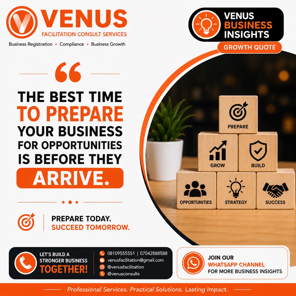 venusconsults's tweet photo. @cenbank Need professional support? Contact Venus Facilitation Consult Services for business registration, compliance, documentation and business growth solutions. https://t.co/AaiIMToxue