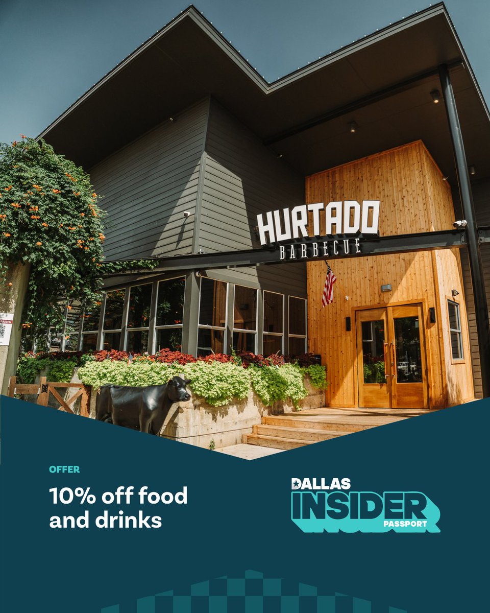 visit_dallas's tweet photo. Dallas doesn't do "just okay" barbecue, and neither should you. Get 10% off food and drinks at Hurtado Barbecue with the free Dallas Insider Passport!

Download now: https://t.co/grT6qriWFa https://t.co/7pq8DFW8C0