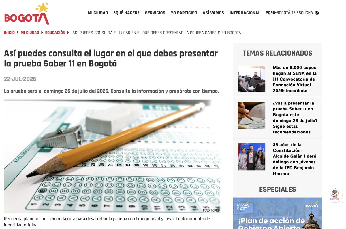Educacionbogota's tweet photo. #EnLosMedios 💻 | Si este domingo presentas las #Saber11, consulta con anticipación tu citación en el portal del @ICFEScol. Allí encontrarás el lugar, la fecha y la hora de aplicación para planear tu jornada sin contratiempos.

📌 Recuerda llevar tu documento de identidad original, lápiz No. 2, borrador y tajalápiz. Si utilizas un documento digital autorizado por la Registraduría, deberá presentarse desde la aplicación oficial.

⏰ Llega al sitio de aplicación con al menos 15 minutos de anticipación, sigue las indicaciones de los jefes de salón y evita el uso de celulares u otros dispositivos electrónicos durante la prueba.

Vía: https://t.co/QiFDP3g4mW