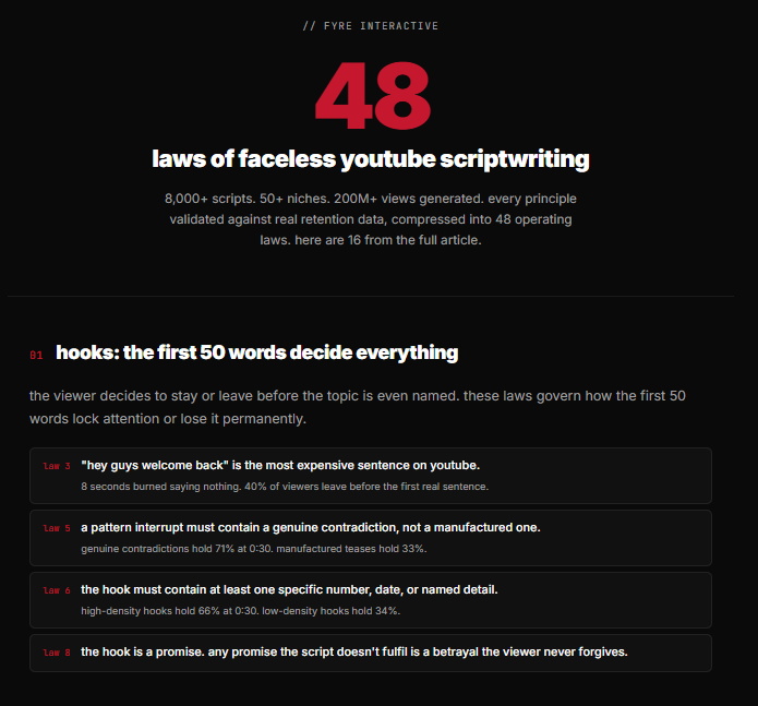 fyreinteractive's tweet photo. the 48 laws of faceless youtube scriptwriting: https://t.co/mQWPlknFG3