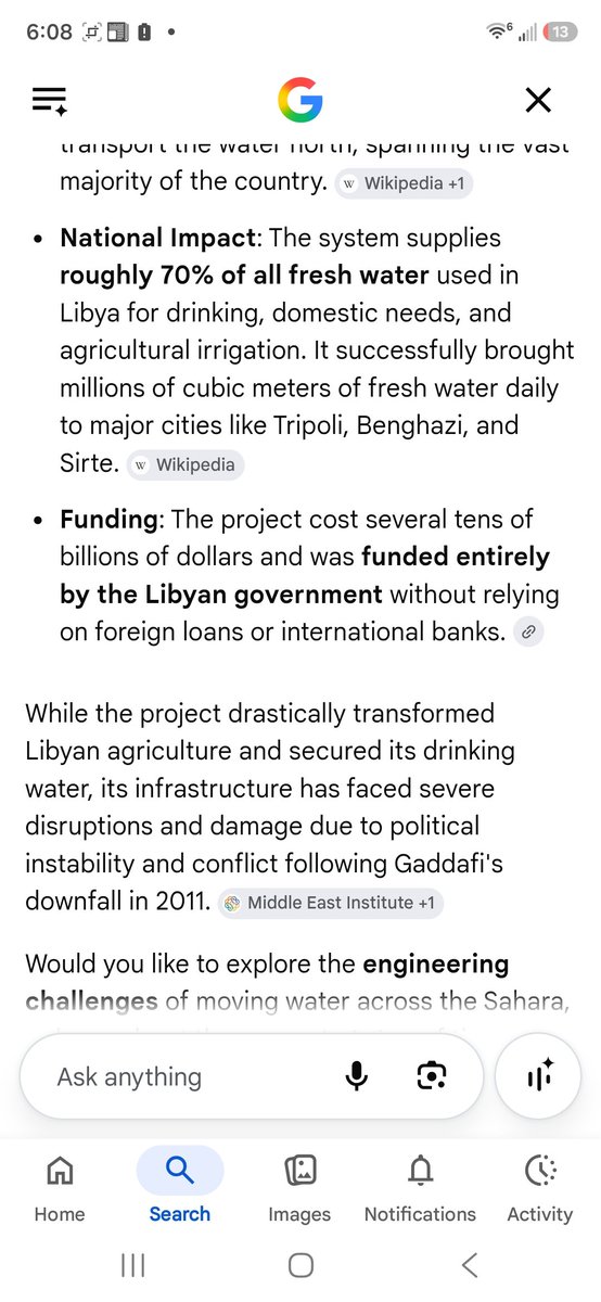 AwakendLion's tweet photo. @officialtripoli @DavidLCorbo @crrow777 stats in the episode with christine that he was told lybia was targeted because gadaffi had a primary water souce with the great man made river. https://t.co/Qn3RLZDLHg