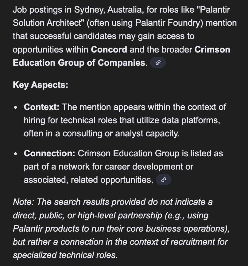 widged's tweet photo. @Kiwimum55 It has Palantir written ALL OVER IT. Nina's Hood is the founder of the Teacher's institute. Her father finances Crimson's Education. Crimson Education is working for Palantir. https://t.co/IxxdOW7rfT