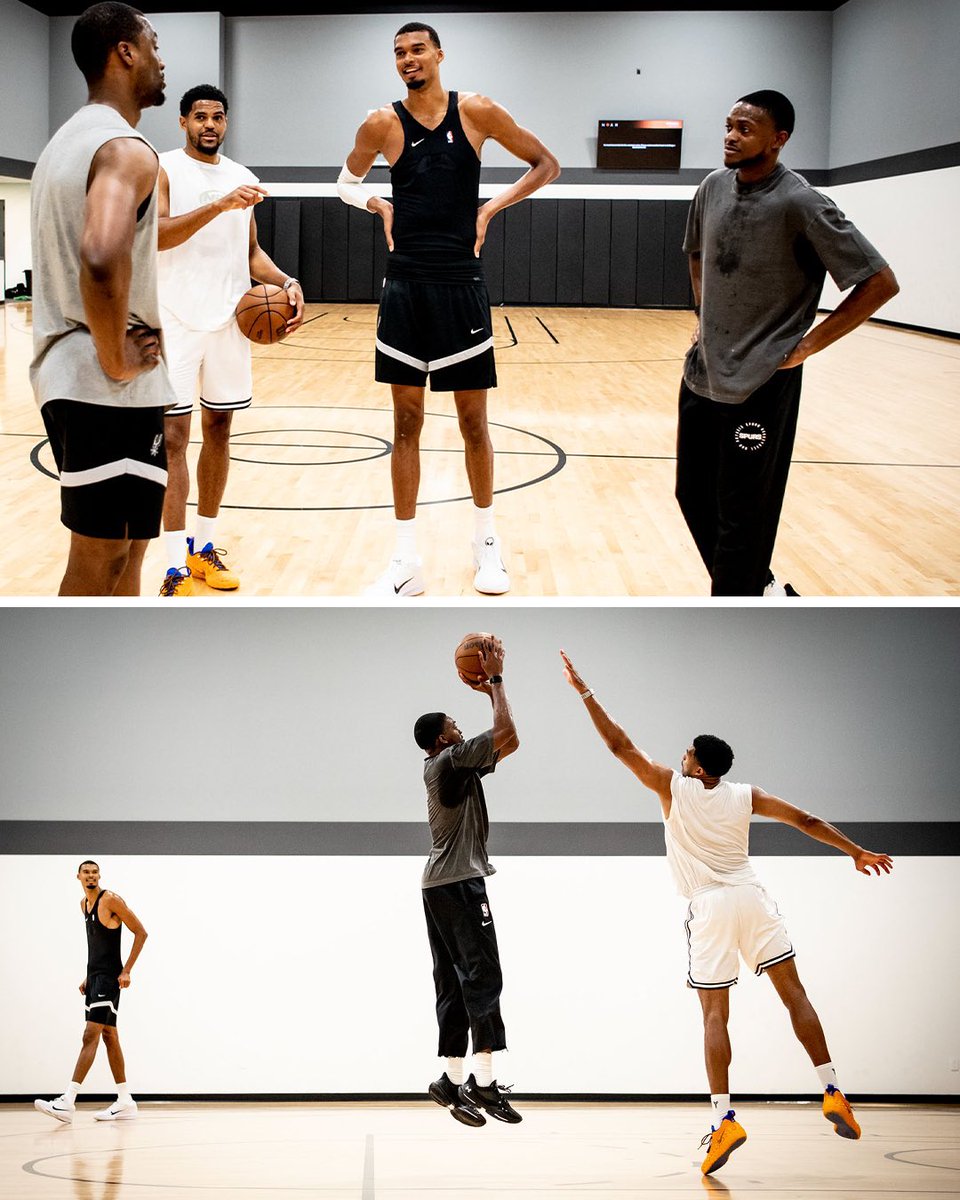 NBAonPrime's tweet photo. Wemby, Fox and a few Spurs back in the gym together just a few months after their NBA Finals run 😤

(via @spurs) https://t.co/QZ0gdqoBwm