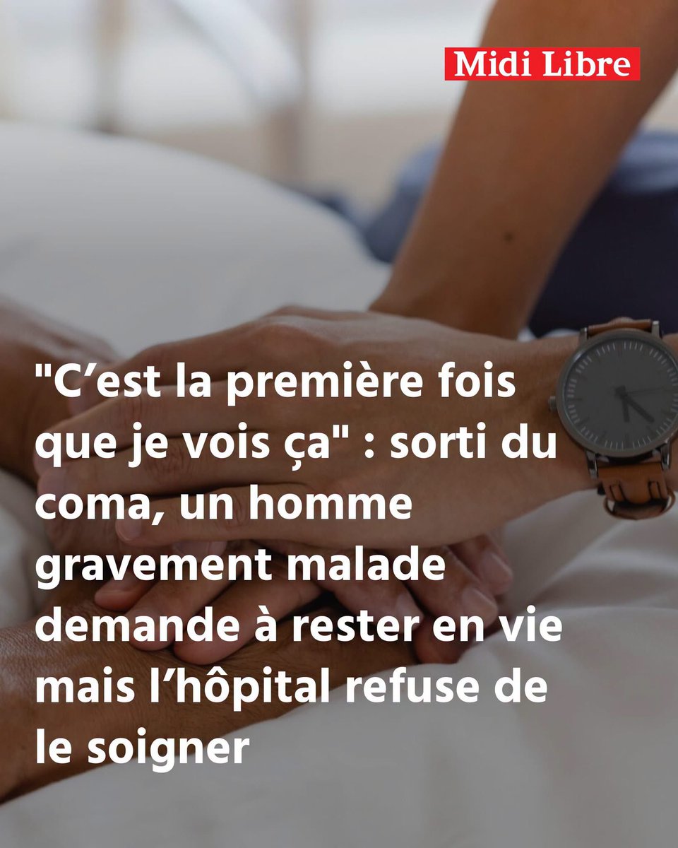platinium230's tweet photo. "C’est la première fois que je vois ça" : sorti du coma, un homme gravement malade demande à rester en vie mais l’hôpital refuse de le soigner
➡️ https://t.co/cvFrxYsipf https://t.co/BQNzxfpafB