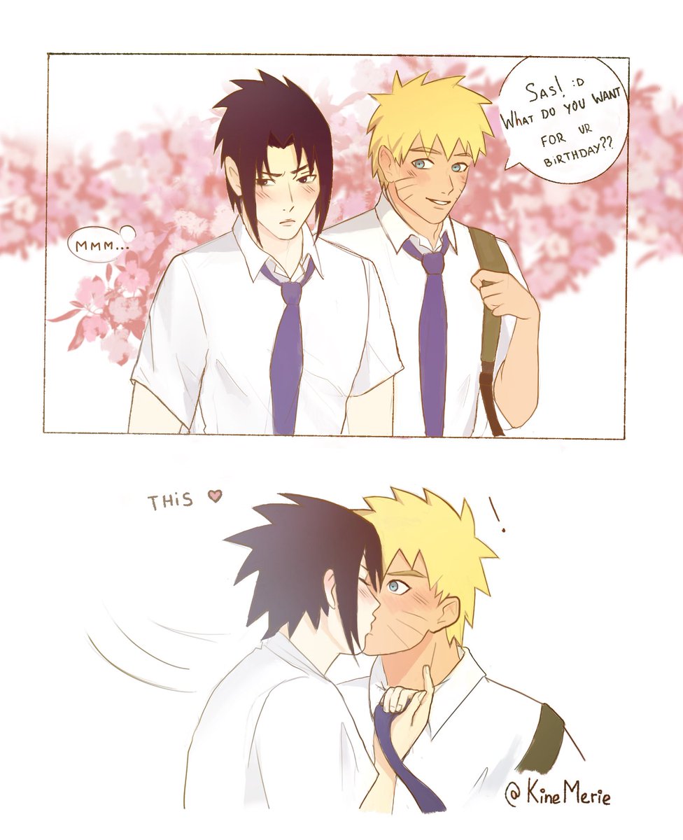 KineMerie's tweet photo. Modern School Au Narusasu, Happy birthday Sasukeee ☃️💞✨#narusasu #SasukeDay2026 #sasunaru  #サスナル #ナルサス https://t.co/eNuWDVEbNF