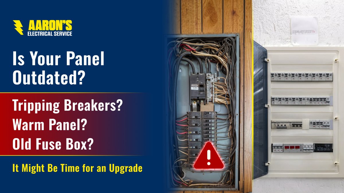 ElectricByAaron's tweet photo. Tripping breakers, a warm panel, or an old fuse box? ⚠️⚡

These can be signs your electrical panel needs an upgrade.

Learn more: https://t.co/cgkc8NnKks

#HoustonElectrician #PanelUpgrade #ElectricalSafety #HomeSafety https://t.co/MojL45eVdF