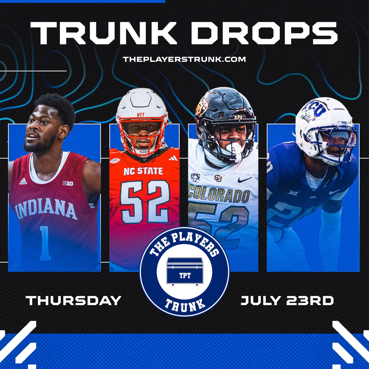 theplayerstrunk's tweet photo. 🚨 Which drop are you most excited for? 👀

🏀 Al Durham
🏈 Chazz Wallace
🏈 Jevon McIver Jr.

All drops go live tonight at 8 PM ET! https://t.co/YzRWImxbJd