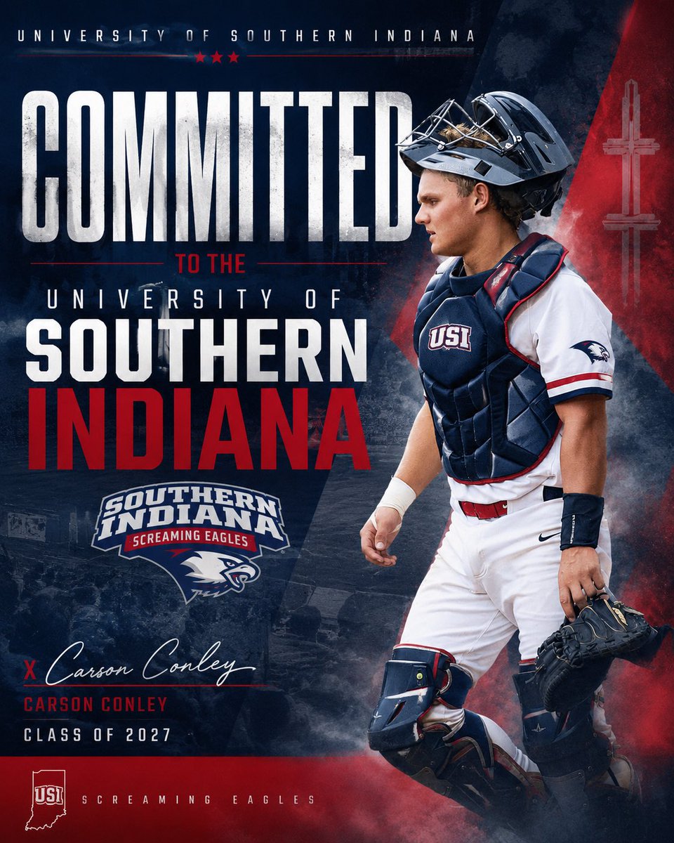 CarsonConley44's tweet photo. Blessed to be committed to the University of Southern Indiana!
Excited to wear the ❤️💙 in the future, GO EAGLES!
#eagles
#committed
#usi https://t.co/ZzGLeA6vPl