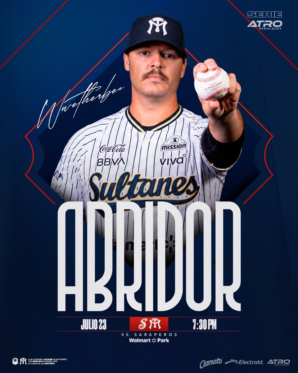 SultanesOficial's tweet photo. Jared Wetherbee será nuestro pitcher abridor para el tercero del Clásico del Norte. 🔥⚾️

¡VAMOS POR EL TRIUNFO! https://t.co/85sckoId22