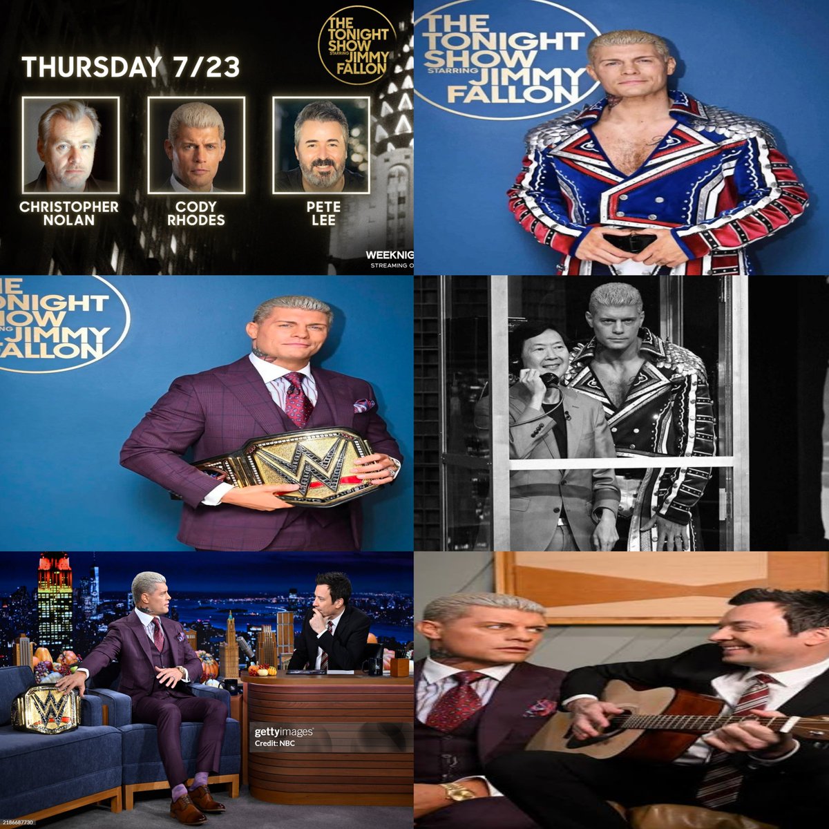 ArtOfCody94's tweet photo. The QB1 @CodyRhodes will be back in NY to make an apperence once again on the @FallonTonight with other  guest stars that will be in attendance such as famous hollywood director Christopher Nolan and comedian Pete Lee. 🗽🏙🗣
OMG I can't wait. 🙌🏻
#WWE #TonightShow #JimmyFallon #CodyRhodes #QB1
