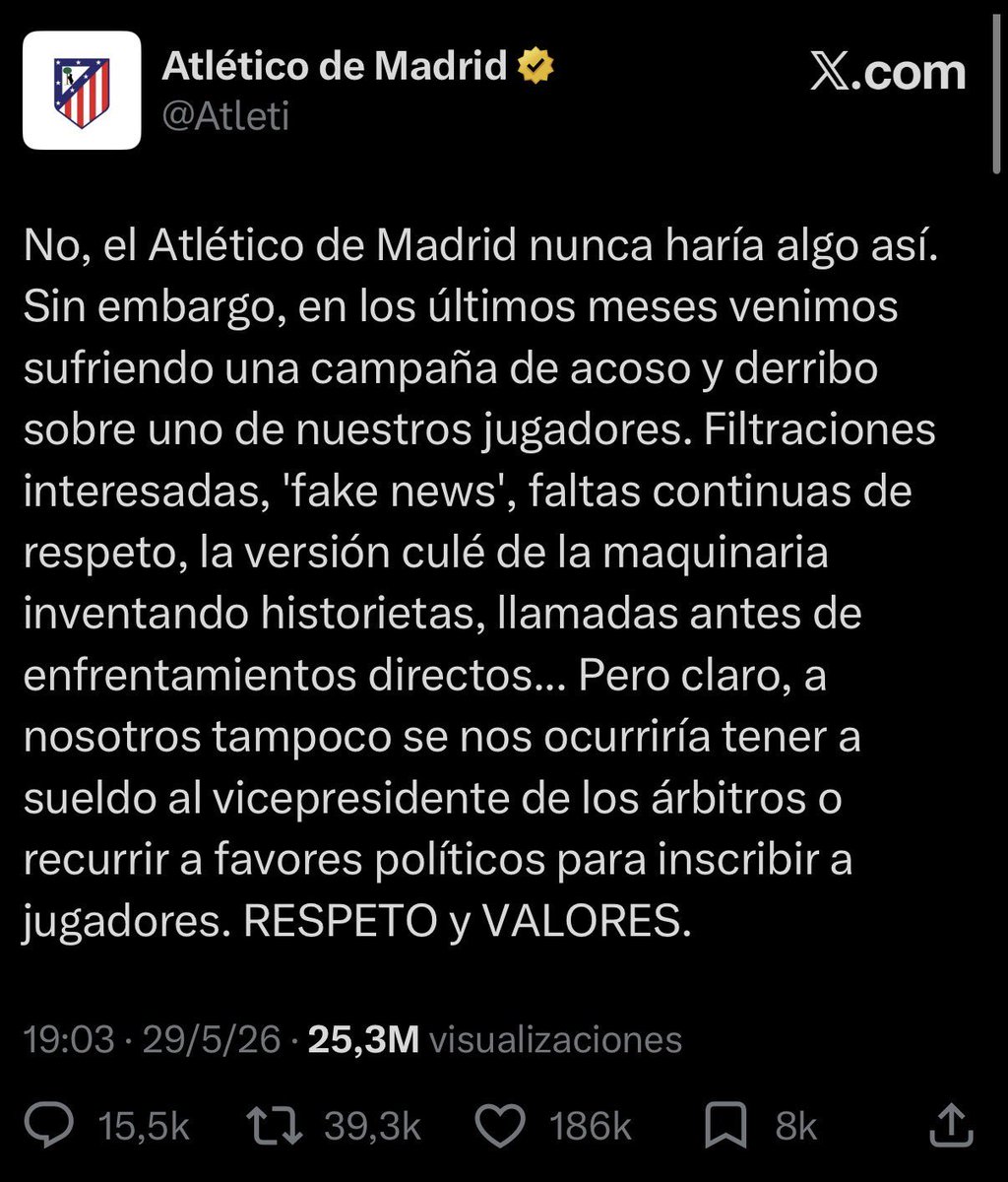 emmnlbt's tweet photo. @atletienglish RESPETO y VALORES. https://t.co/yzYue33zug
