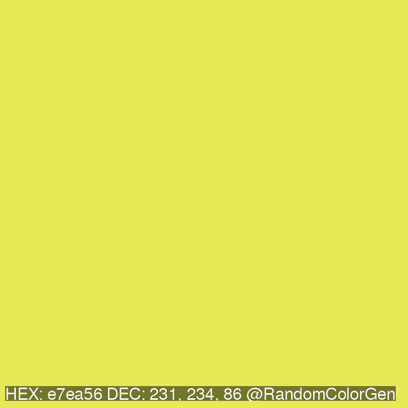 RandomColorGen's tweet photo. e7ea56
231, 234, 86 https://t.co/B1QeW8AOAE